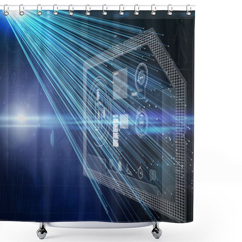 Personality  Composite Image Of Fitness Interface Shower Curtains