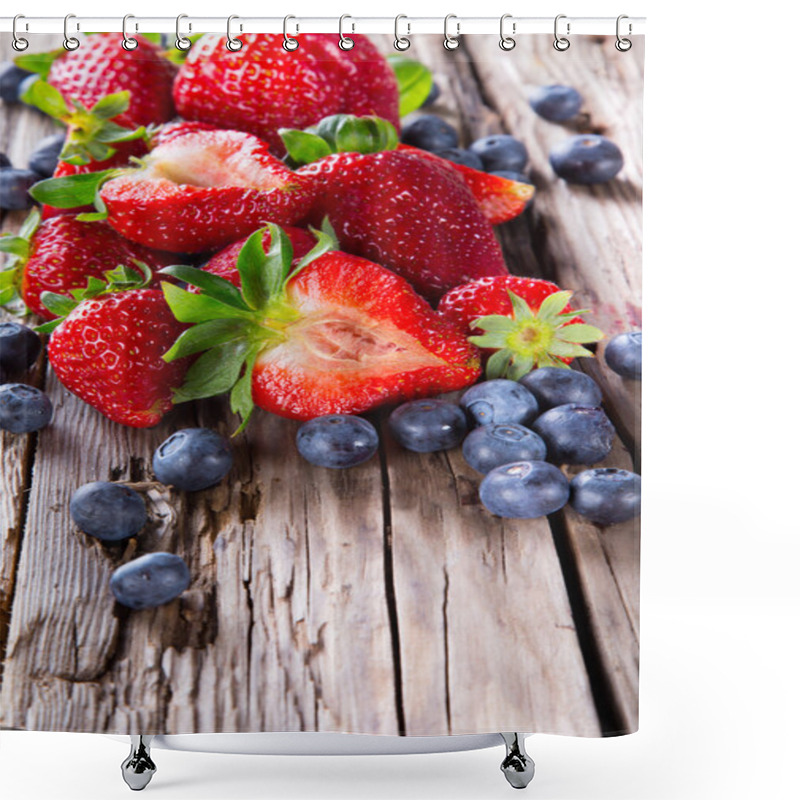 Personality  Fresh Fruits On Wood Shower Curtains