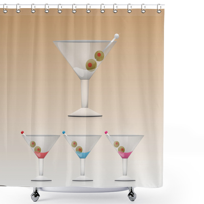 Personality  Martini Drink In Glass Shower Curtains