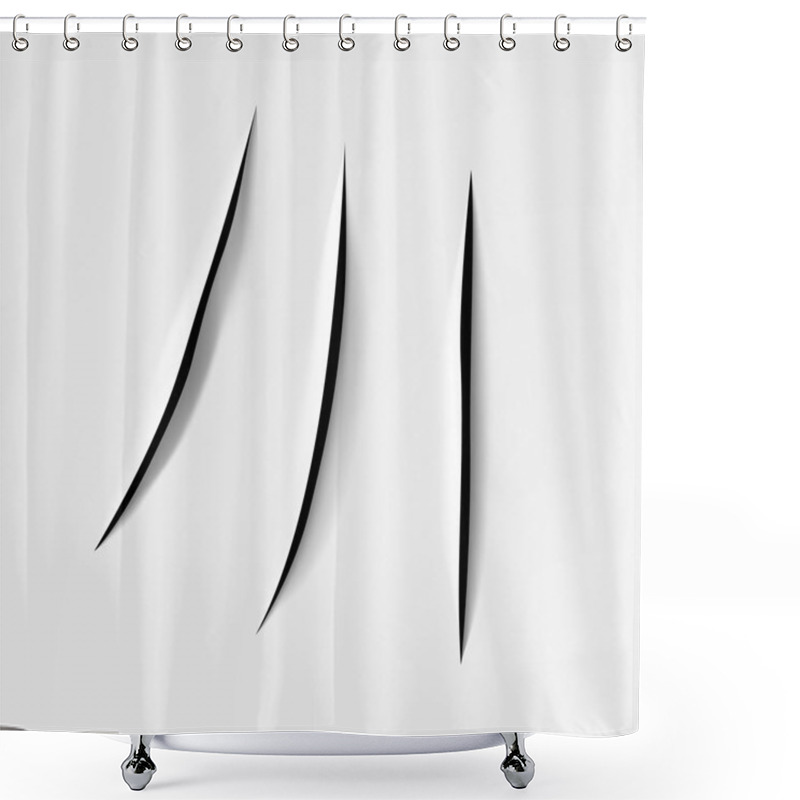 Personality  Cutting On The Paper,  Background In Lucio Fontana Style. Shower Curtains