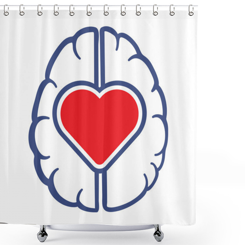 Personality  Heart And Human Brain Symbol Shower Curtains