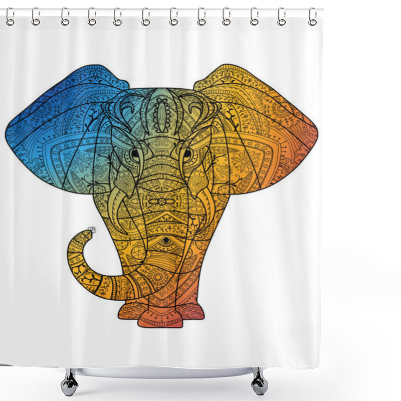 Personality  Greeting Card With Elephant. Shower Curtains