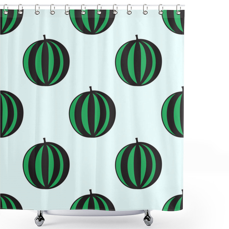 Personality  Seamless Hand-drawn Pattern With Watermelon. Vector Illustration. Shower Curtains