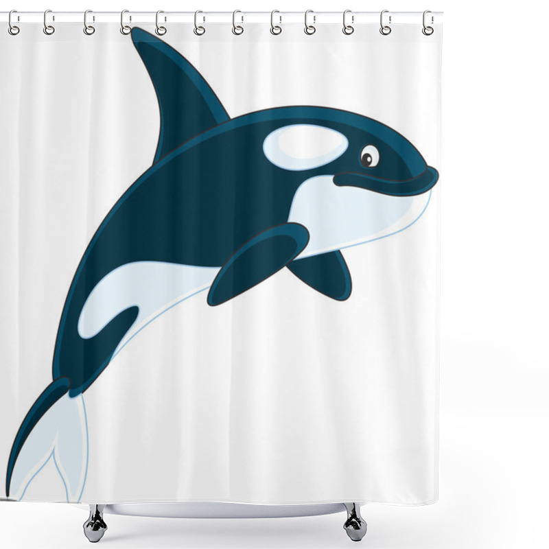 Personality  Killer Whale Swimming Shower Curtains