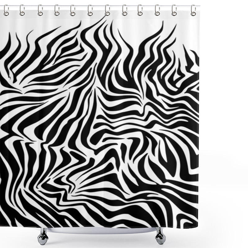 Personality  Abstract Zebra Skin Shower Curtains