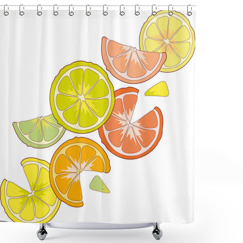 Personality  Juicy Citrus Lime Orange Lemon Grapefruit Slices. Shower Curtains