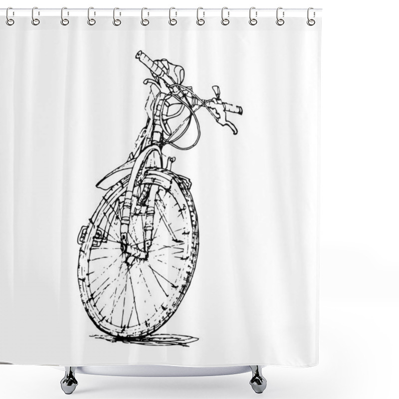 Personality  Vector Illustration Of A Bicycle Shower Curtains