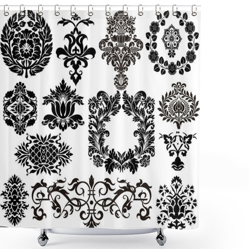 Personality  Damask Elements Shower Curtains