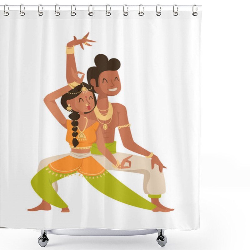 Personality  Indian Dancer Bollywood Traditional Party Culture Vector. Shower Curtains