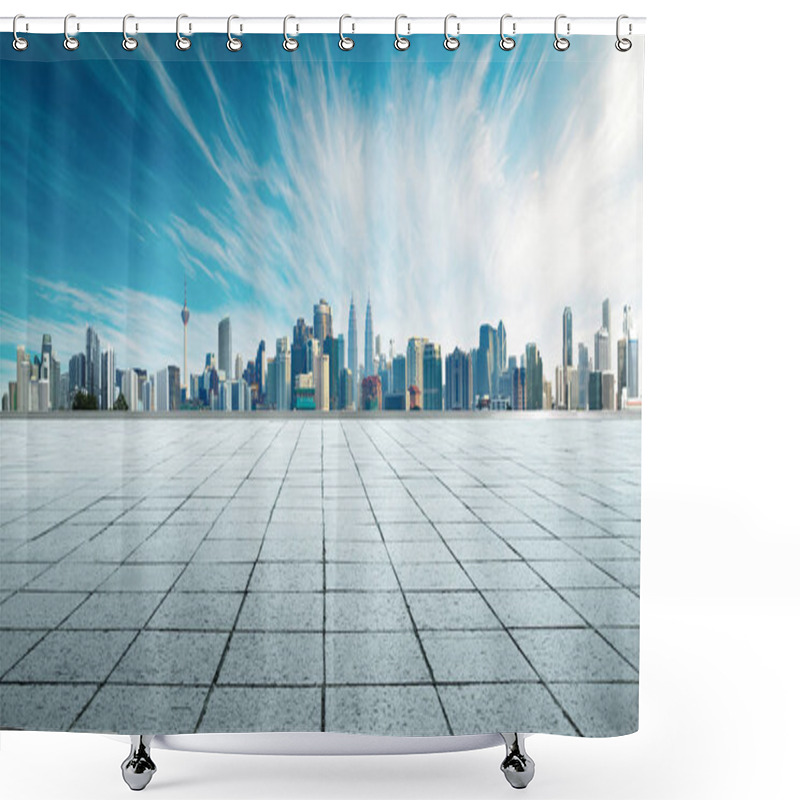 Personality  Cityscape With Empty Floor Shower Curtains