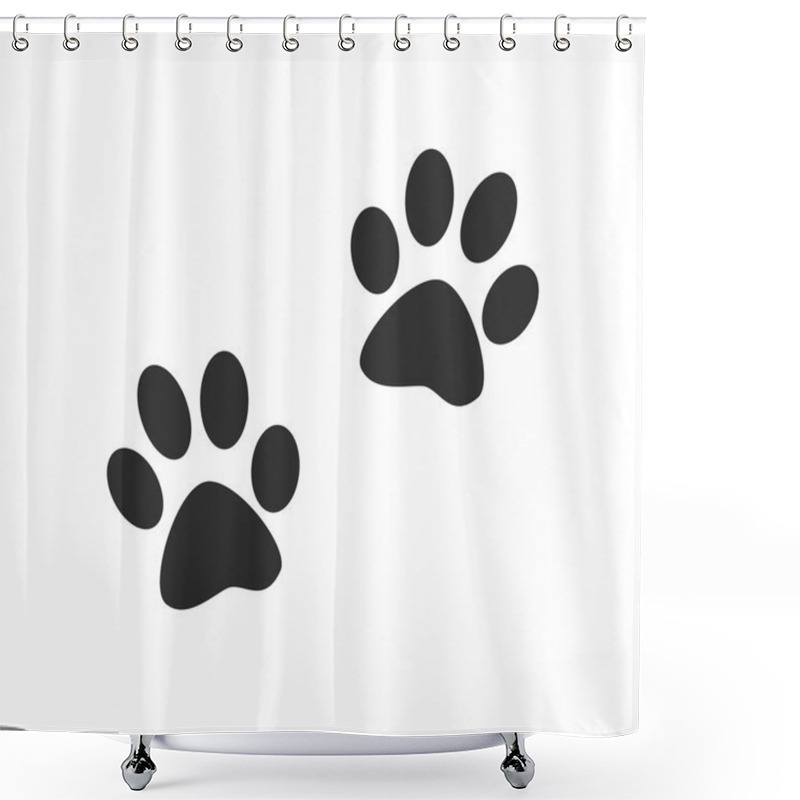 Personality  Footprints Paw Prints Animals Icon Sign. Shower Curtains