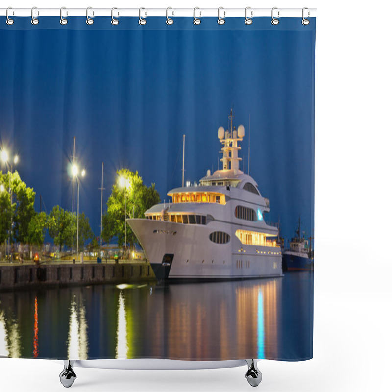 Personality  Luxury Yacht In The Port Shower Curtains