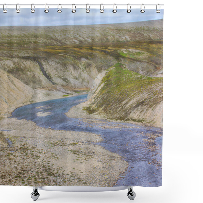 Personality  Scarce Landscape Of Cold Arctic Desert. Novaya Zemlya Archipelago. Nuclear Testing Range 1 Shower Curtains