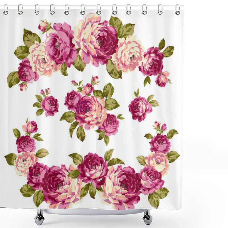 Personality  The Illustration Of Rose Shower Curtains