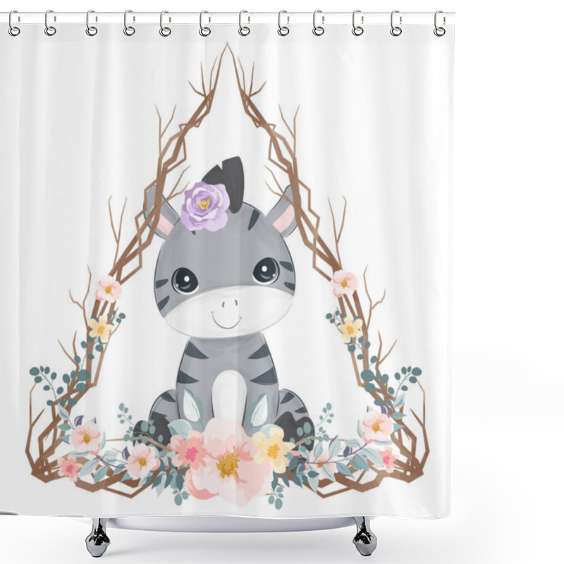 Personality  Adorable Animals Illustration For Personal Project,background, Invitation, Wallpaper And Many More Shower Curtains