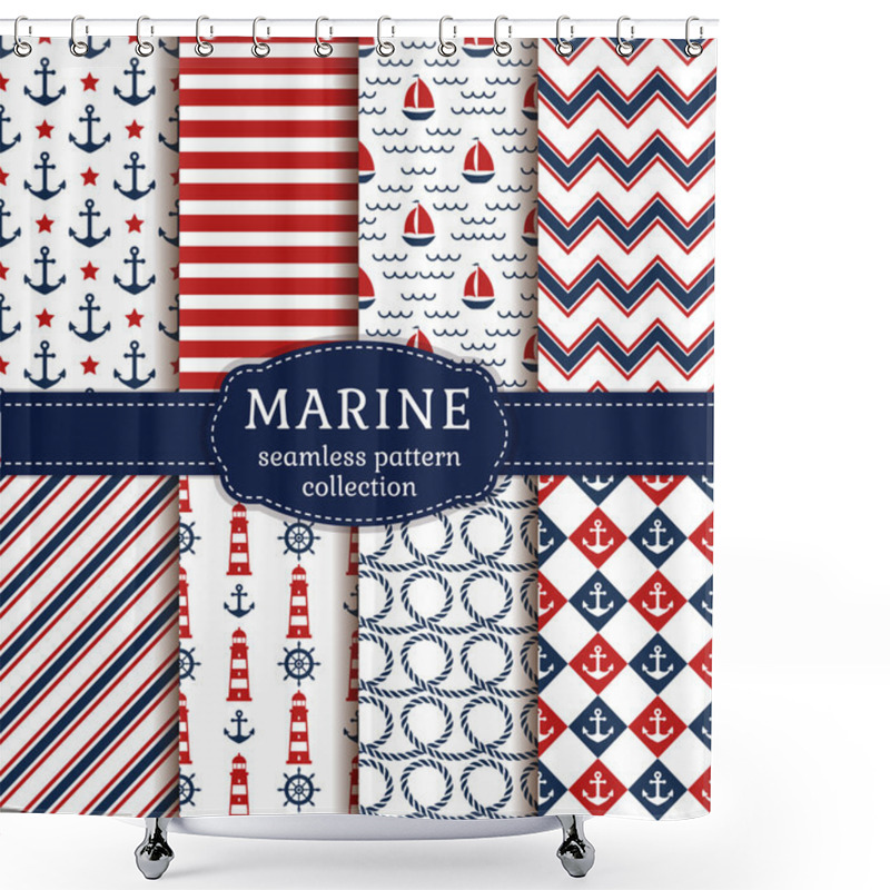 Personality  Sea And Nautical Patterns Set.  Shower Curtains