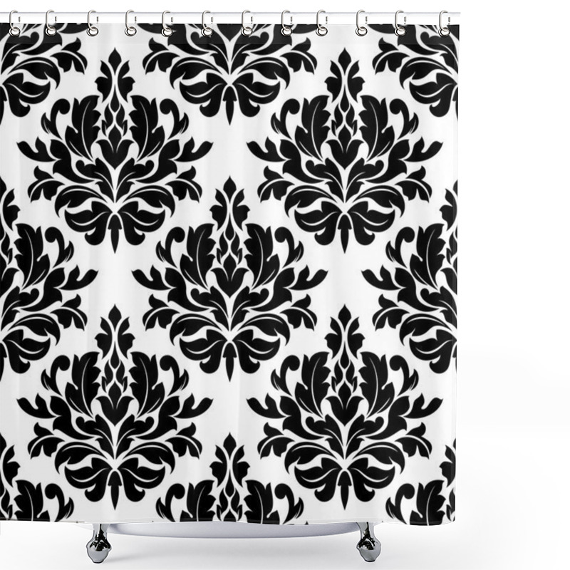 Personality  Retro Damask Seamless Pattern Shower Curtains