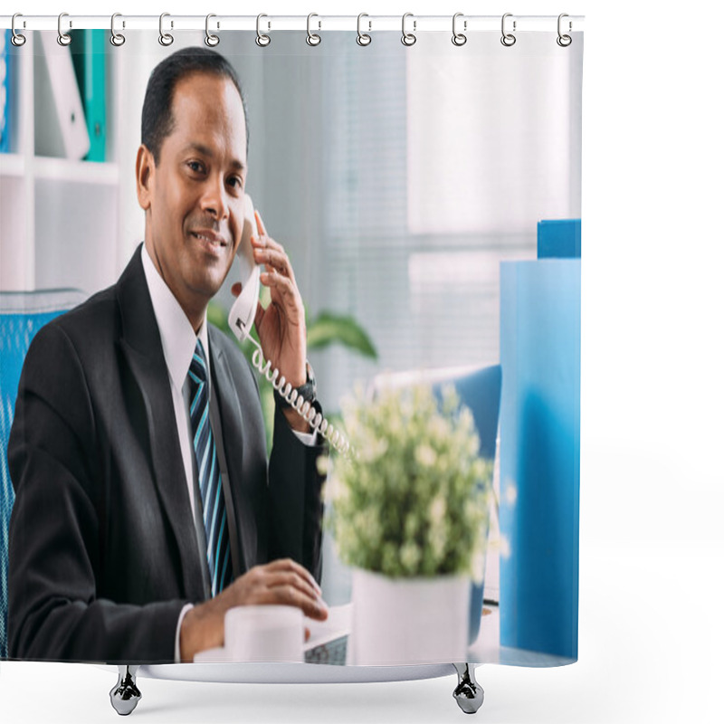 Personality  Talking On  Telephone Shower Curtains