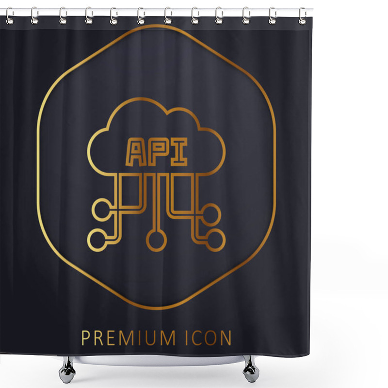 Personality  Api Golden Line Premium Logo Or Icon Shower Curtains