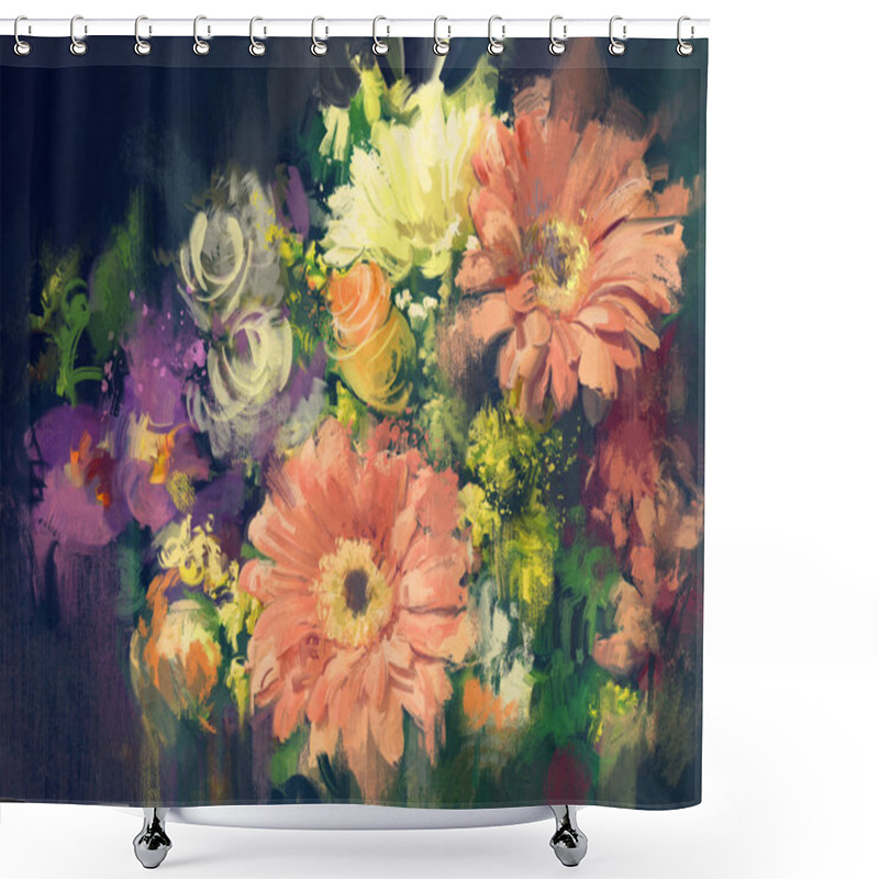 Personality  Bouquet Of Beautiful  Flowers Shower Curtains