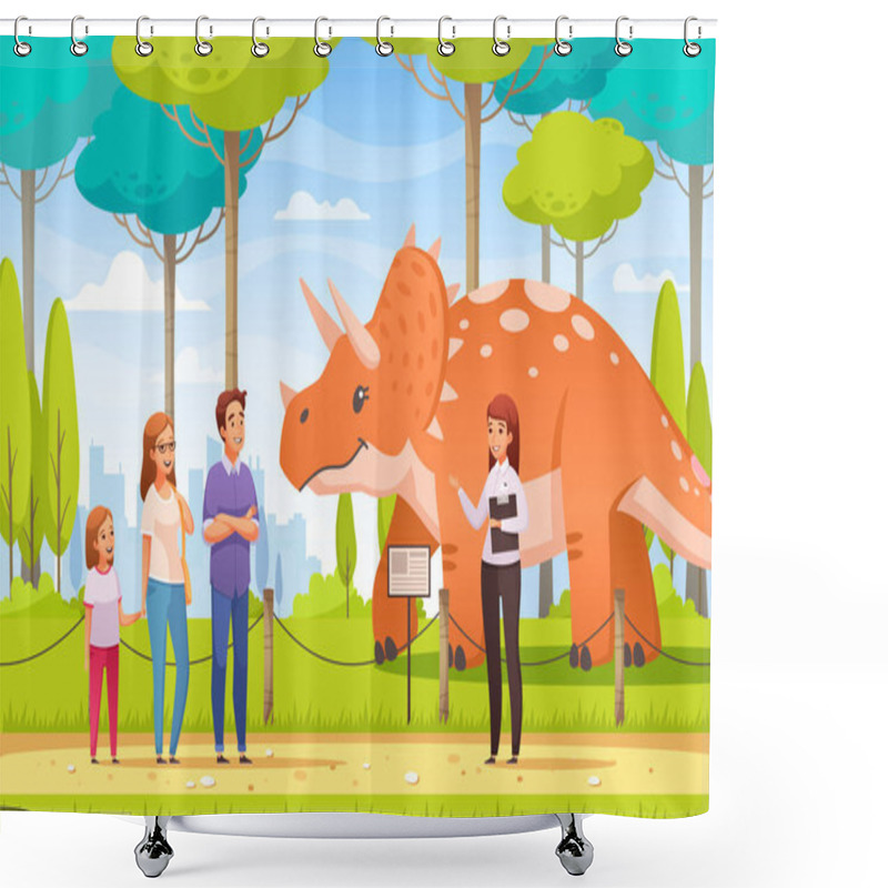 Personality  Dinosaur Zoo Excursion Composition Shower Curtains