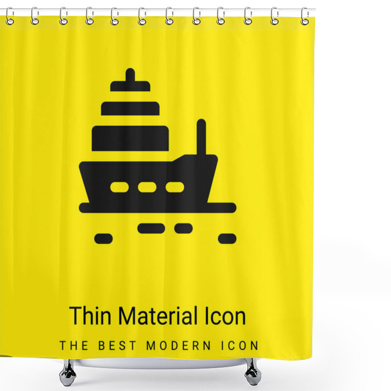 Personality  Boat Minimal Bright Yellow Material Icon Shower Curtains