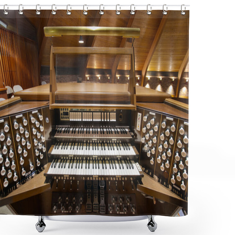 Personality  Church Pipe Organ Keyboards Shower Curtains