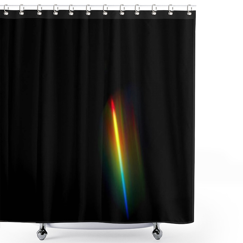 Personality  Multi-Colored Rainbow Light Flares Prism Rainbow Light Flares Overlay On Black Background Shower Curtains