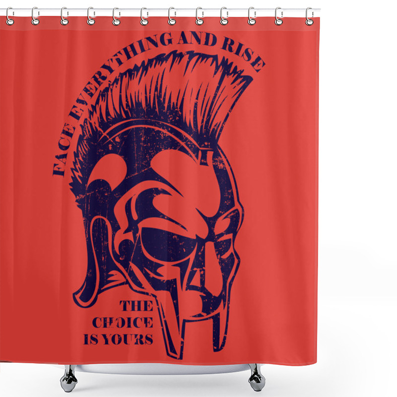 Personality  Spartan Helmet Gladiator, Legionnaire Heroic Soldier Shower Curtains