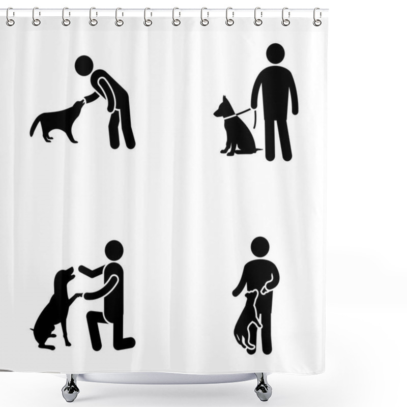 Personality  Dog Care Glyph Icons  Shower Curtains