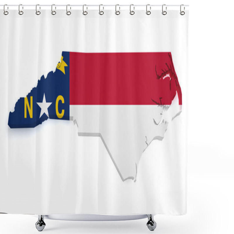 Personality  North Carolina Map 3d Shape Shower Curtains