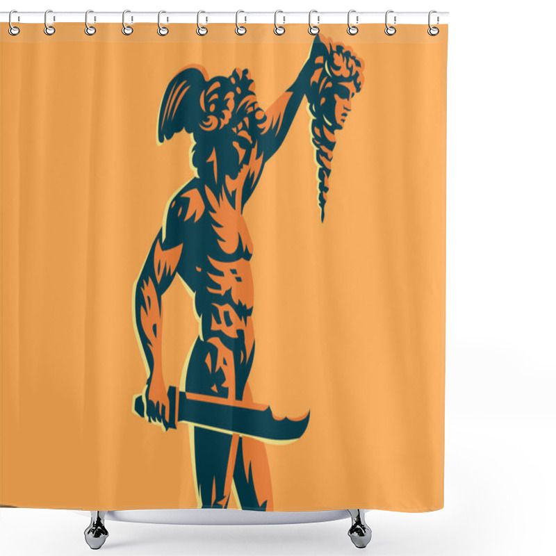 Personality  Perseus With The Head Of Medusa.  Shower Curtains