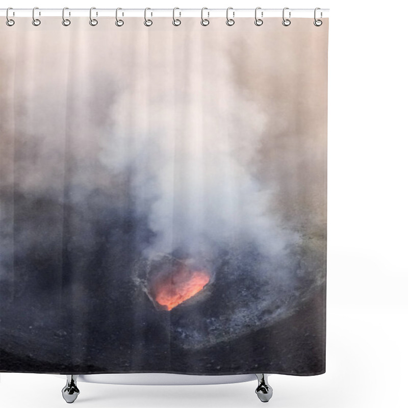 Personality  Crater At Mount Stromboli Shower Curtains