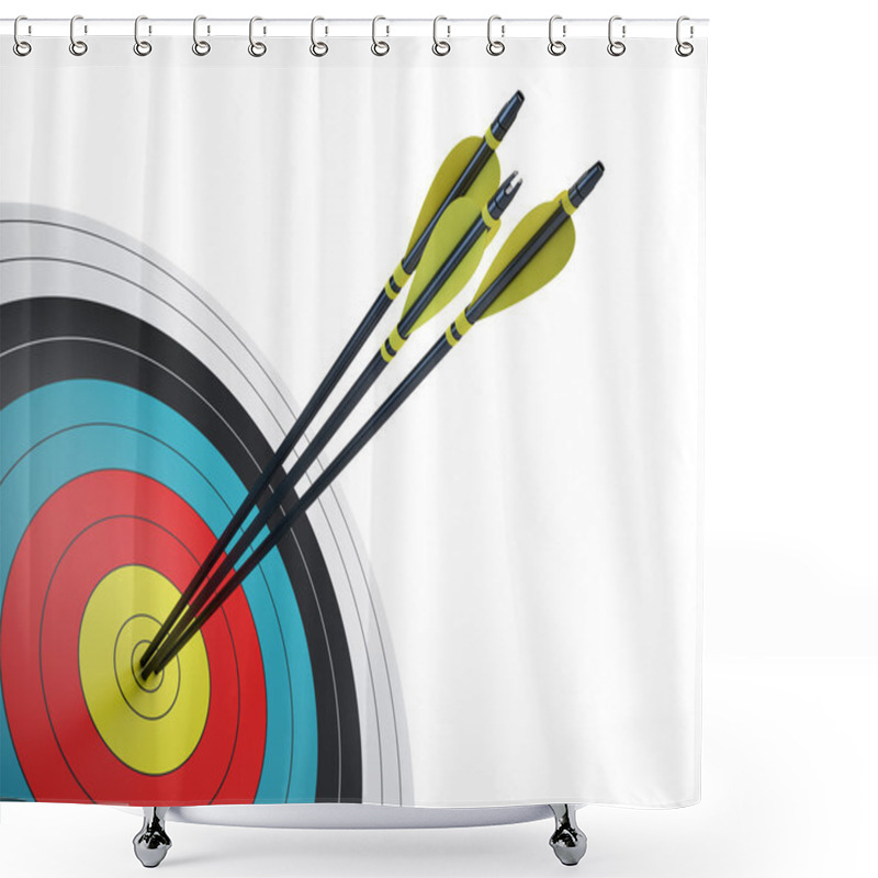 Personality  Arrows Hitting The Center Of Target - Success Business Concept Shower Curtains