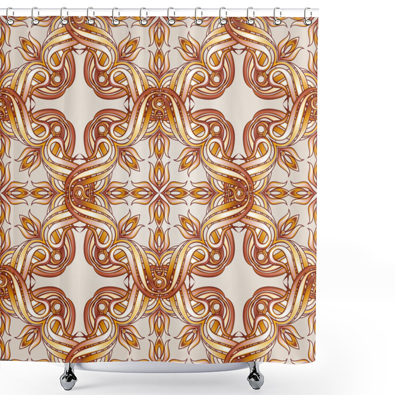 Personality  Brown And Yellow Seamless Vector Pattern For Web Pages Or Ceramic Tiles Shower Curtains