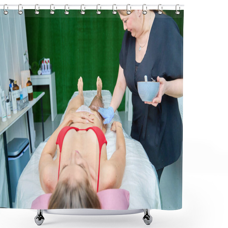 Personality  Woman Receiving A Body Treatment At A Spa. Shower Curtains