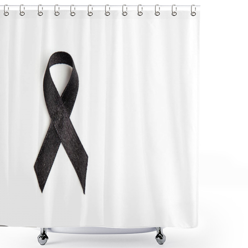 Personality  Black Ribbon Isolated On White Shower Curtains