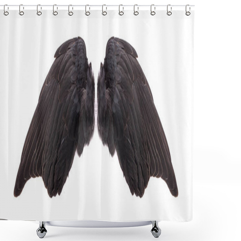 Personality  Wings Of Birds On White Bacground Shower Curtains