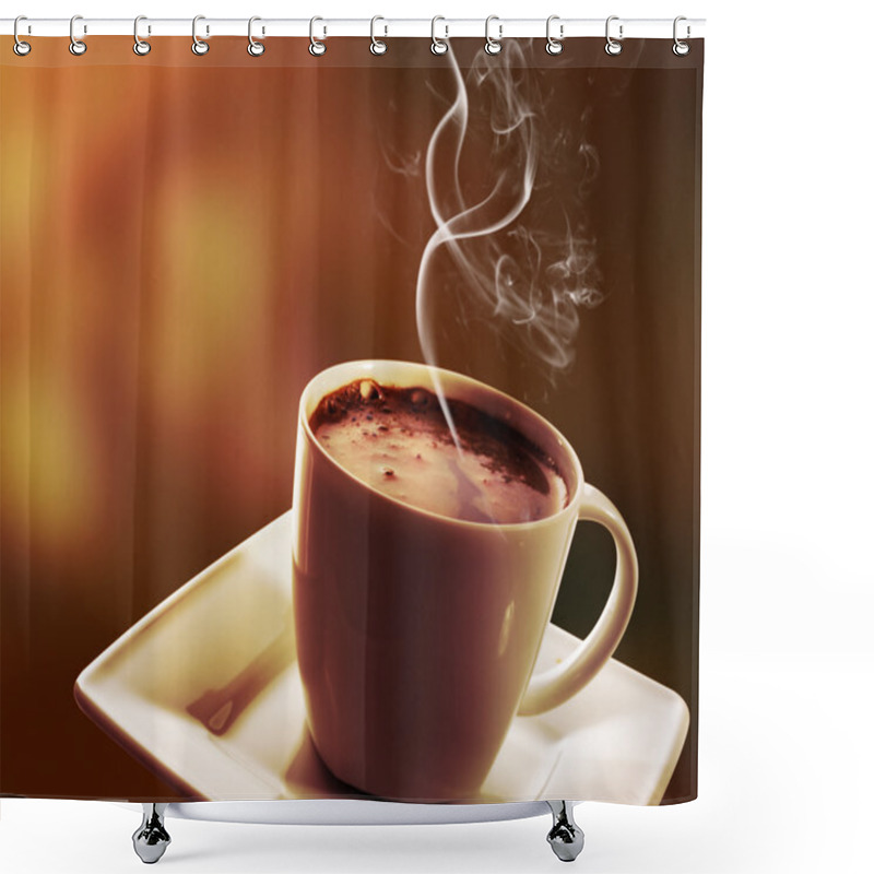 Personality  Cup Of Black Coffee Shower Curtains