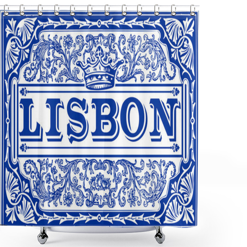 Personality  Traditional Tiles Azulejos Lisbon, Portugal Shower Curtains