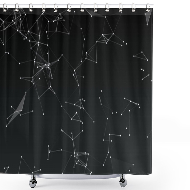 Personality  Abstract Background. .Connecting Dots And Lines. Plexus Effect Shower Curtains