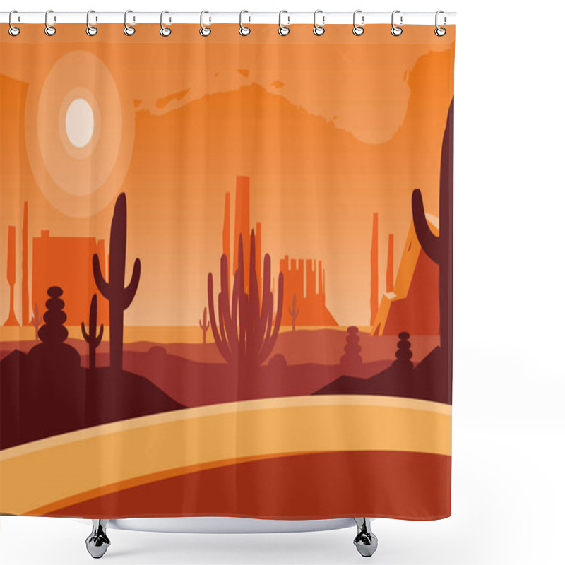 Personality  Desert Landscape Scene Icon Shower Curtains