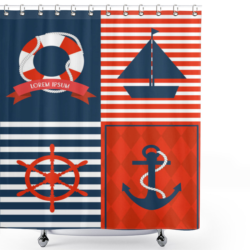 Personality  Nautical Template Shower Curtains