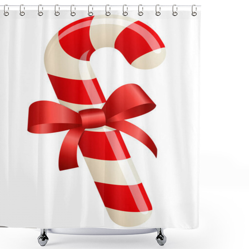 Personality  Christmas Candy Cane Shower Curtains