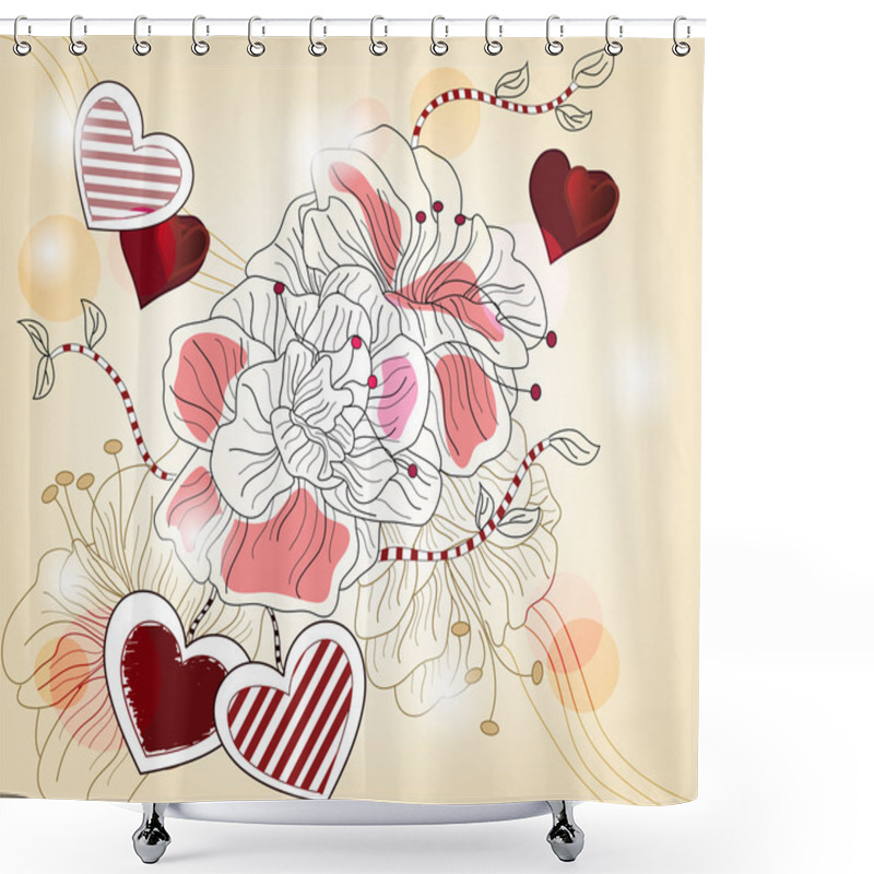 Personality  Artistic Valentine Composition Shower Curtains