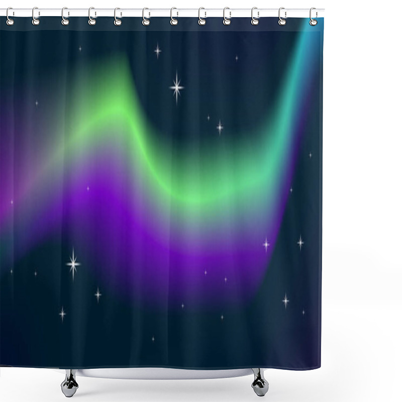 Personality  Northern Lights For Banner Design. Space Travel. Motion Light Effect. Vector Illustration. EPS 10. Shower Curtains