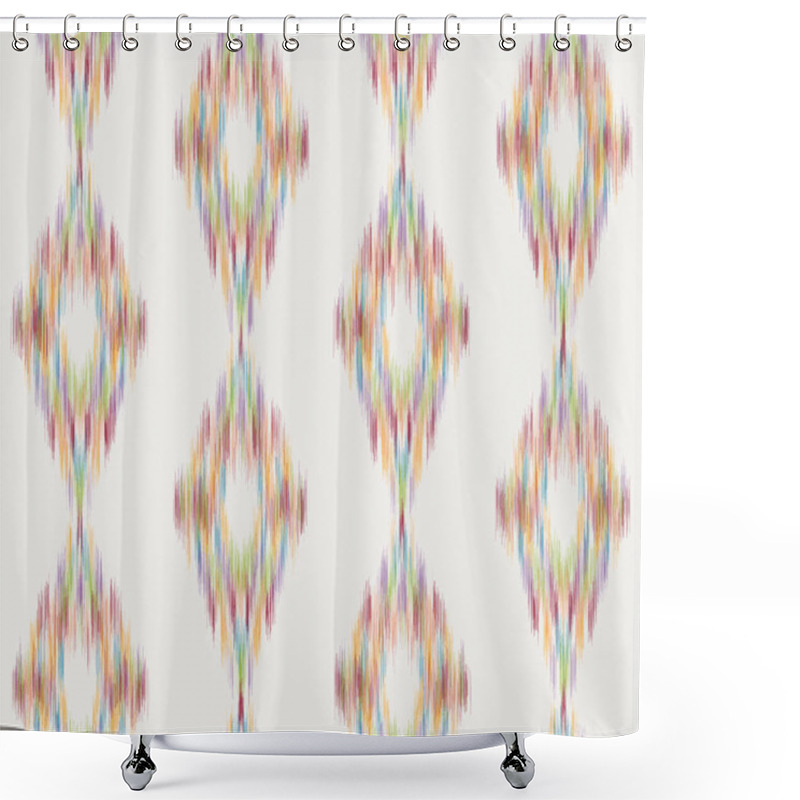 Personality  Diamond Ikat Fuzzy Blurry Seamless Pattern Swatch Shower Curtains