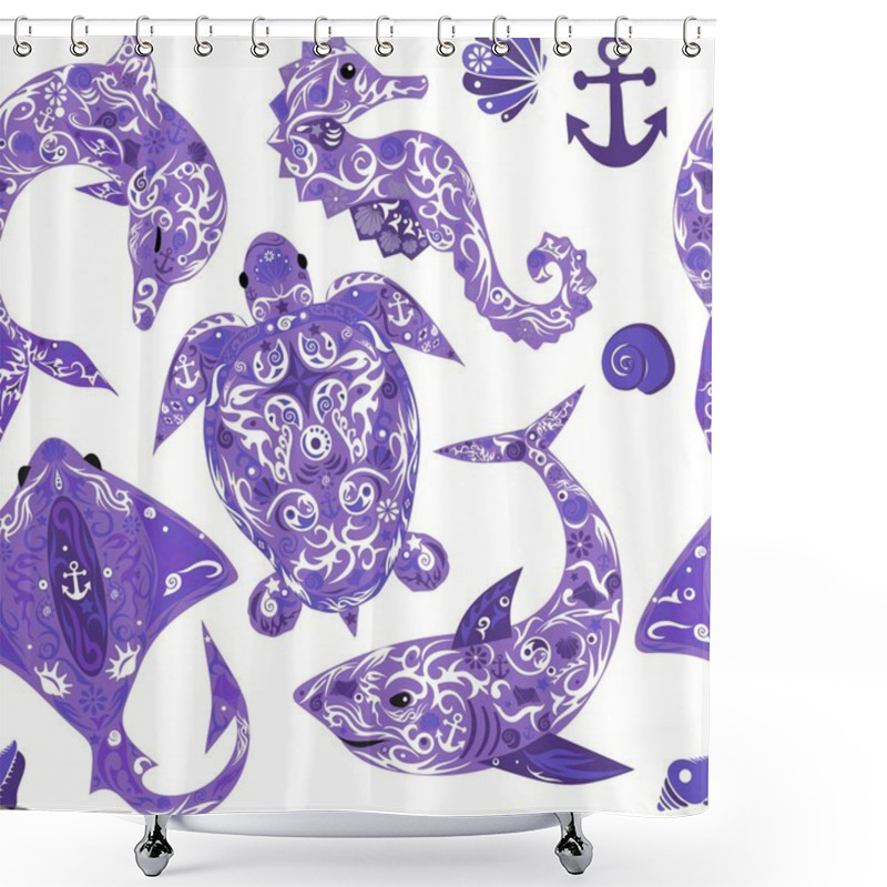 Personality  Marine Animal  Pattern Shower Curtains