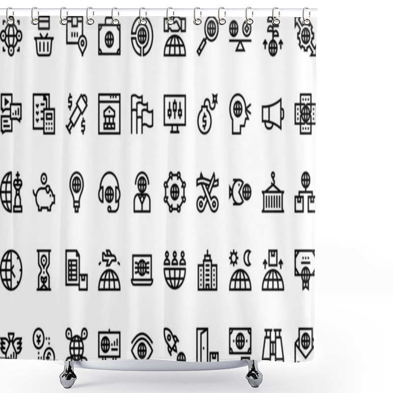 Personality  Global Business Icons High-Quality Vector Icons Collection With Editable Stroke. Ideal For Professional And Creative Projects. Shower Curtains