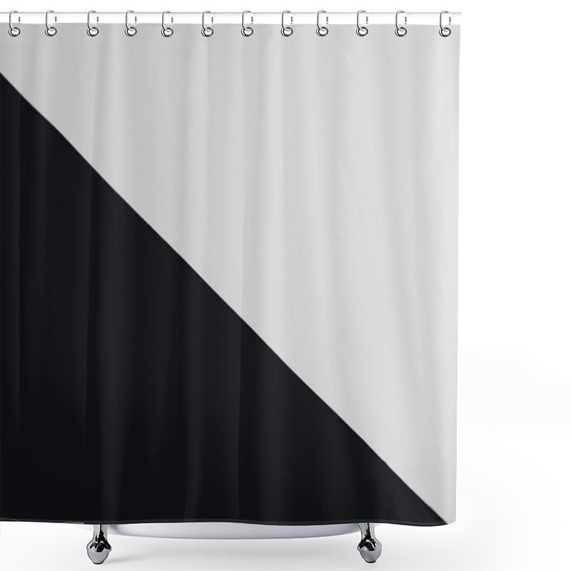 Personality  Black And White Contrast Background Divided In Two Parts Shower Curtains